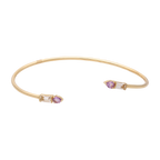 Aro flexible amatista y zafiro 14K