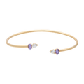 Aro flexible aguamarinas y tanzanitas 14K