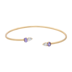 Aro flexible aguamarinas y tanzanitas 14K
