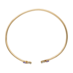 Aro flexible aguamarinas y tanzanitas 14K