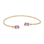 Aro flexible amatista y zafiro blanco 14K