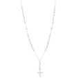 Collar largo tipo rosario perlas 10K