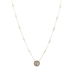 Collar perlas y medalla Virgen orando 10K