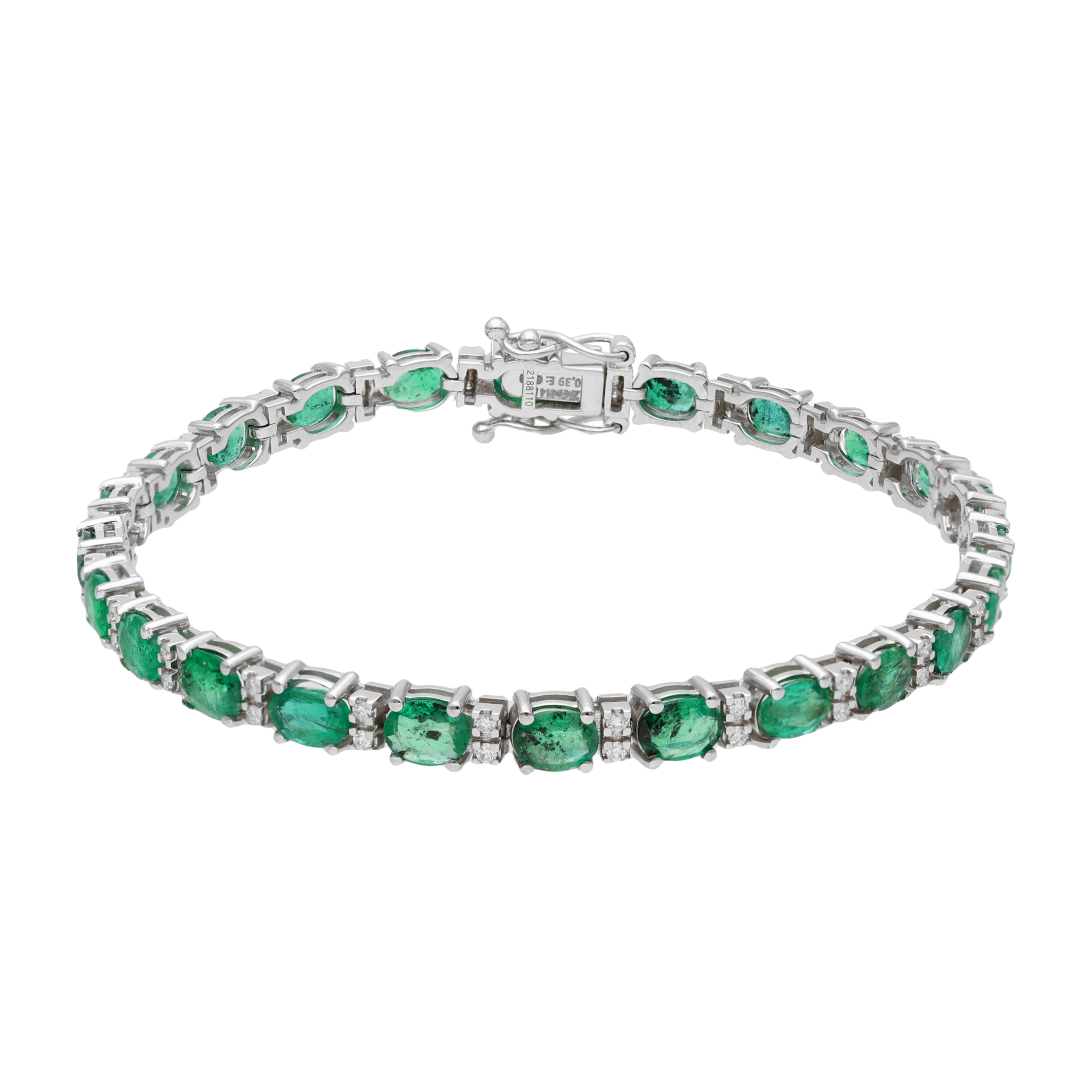 Pulsera tipo tennis oval 14K