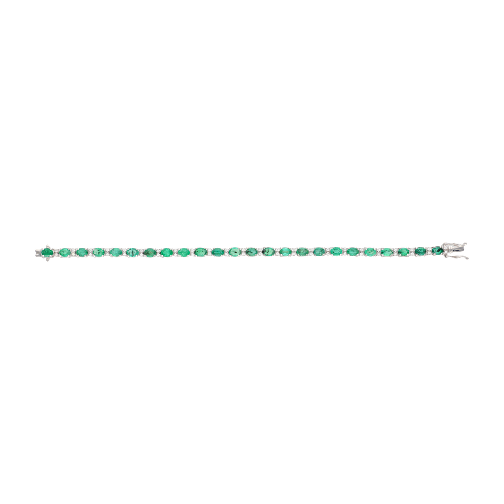 Pulsera tipo tennis oval 14K