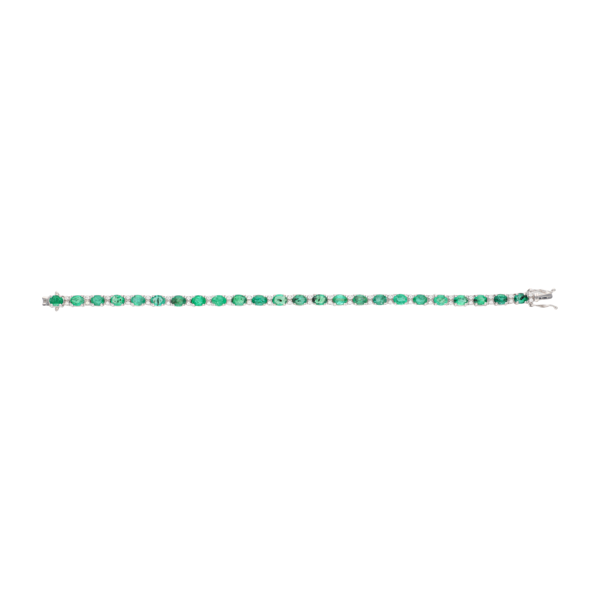 Pulsera tipo tennis oval 14K