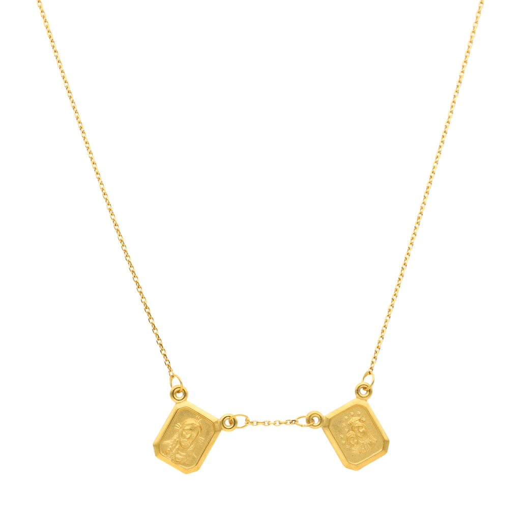 Escapulario cuadrado Virgen del Carmen 14K