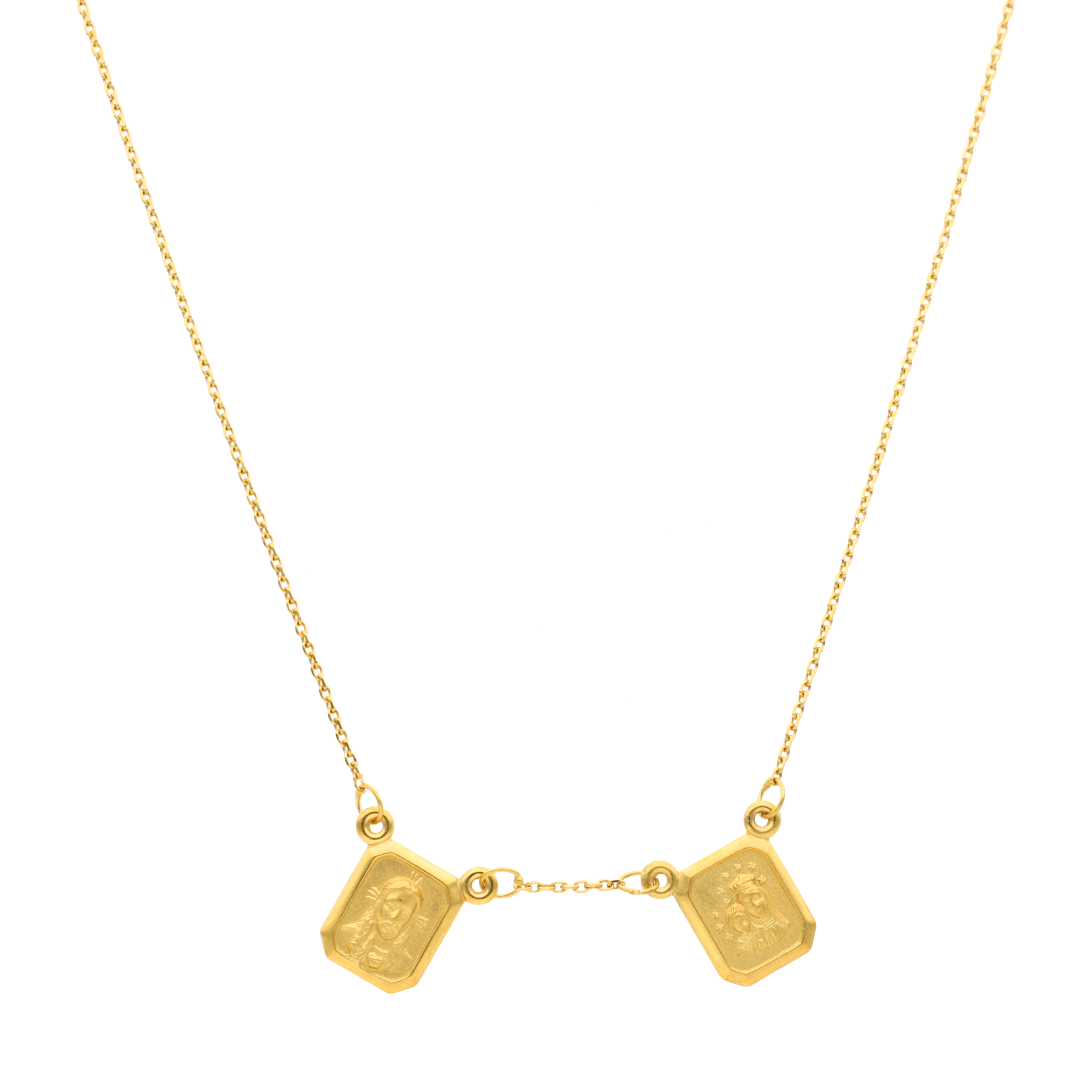 Escapulario cuadrado Virgen del Carmen 14K