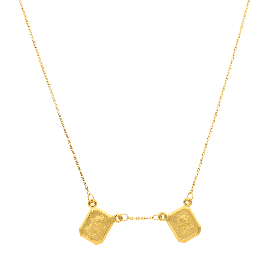 Escapulario cuadrado Virgen del Carmen 14K