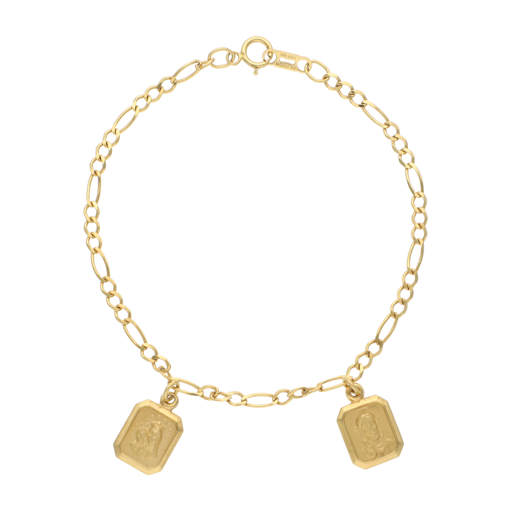 Pulsera escapulario cuadrado Carmen 14K