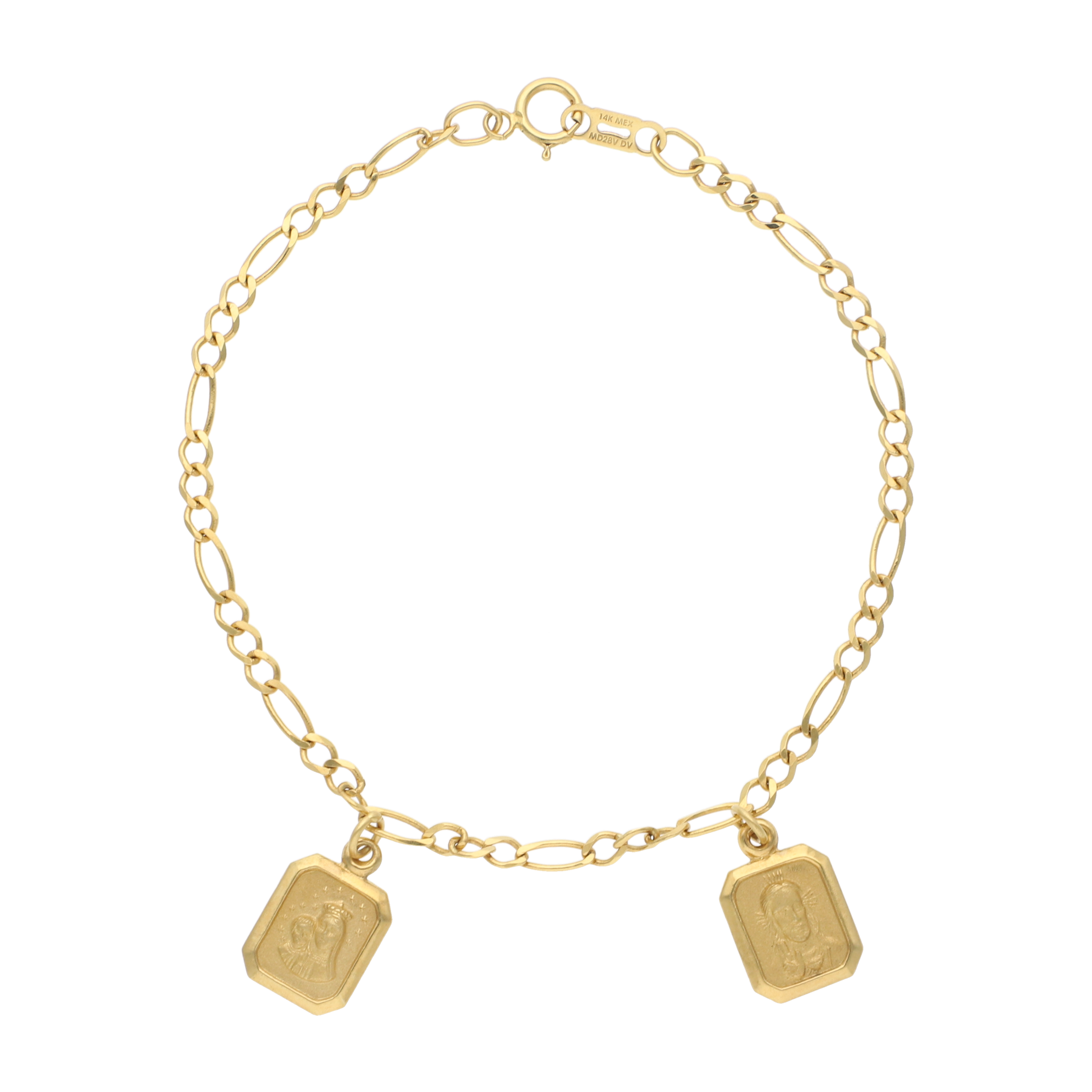 Pulsera escapulario cuadrado Carmen 14K