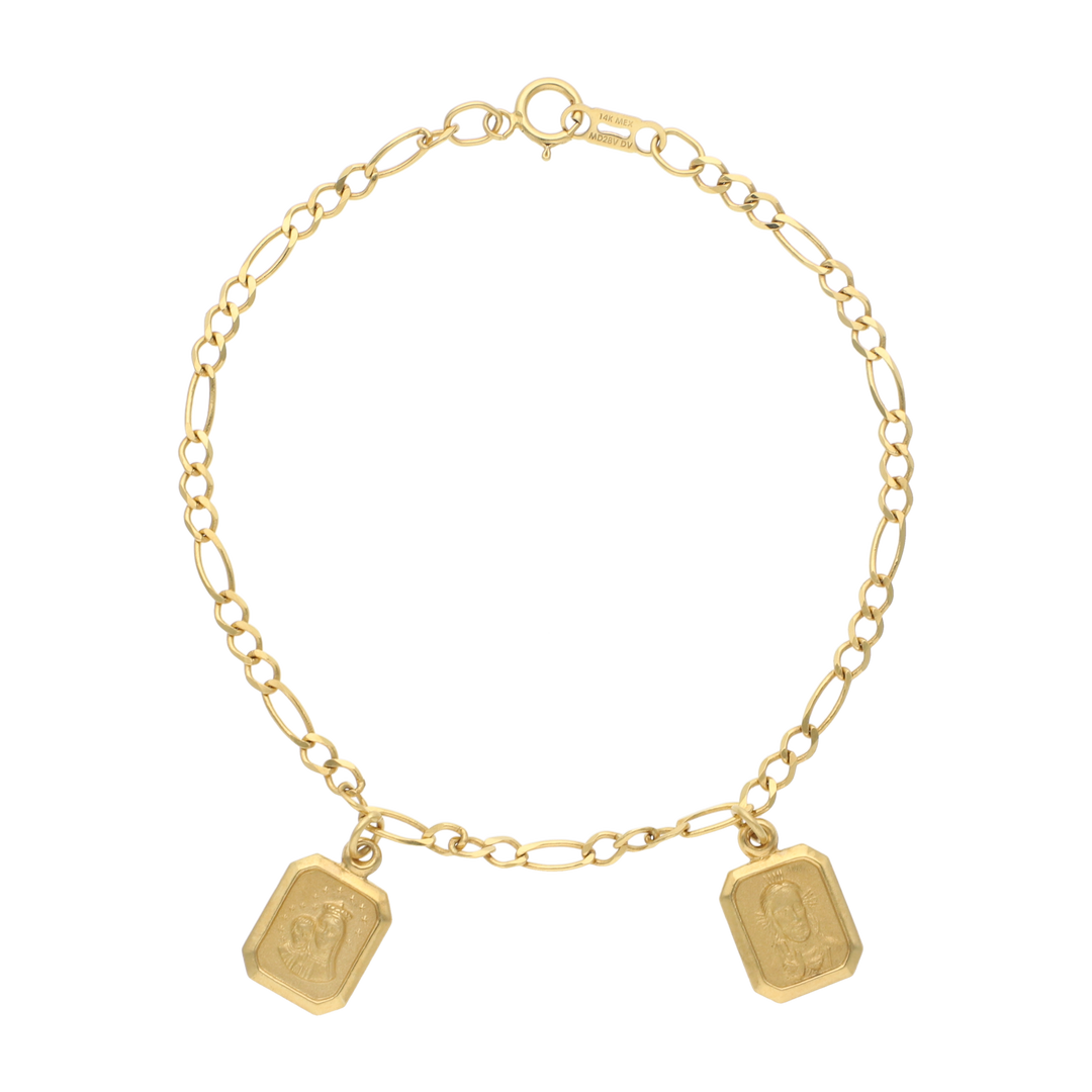 Pulsera escapulario cuadrado Carmen 14K