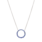 Collar círculo zafiros oro blanco 14K