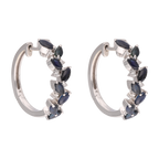 Arracadas zafiros marquise y brillantes 14K