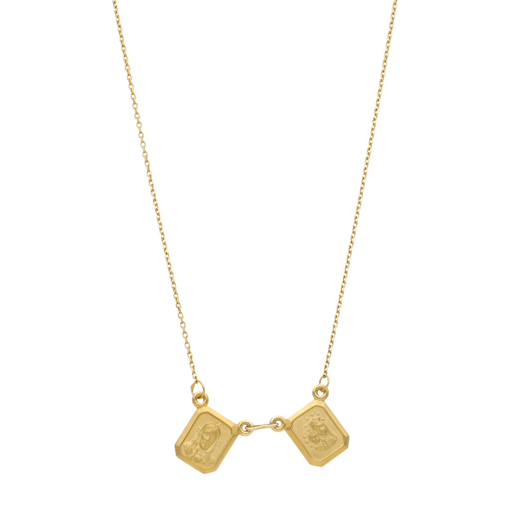 Collar escapulario cuadrado Carmen 14K