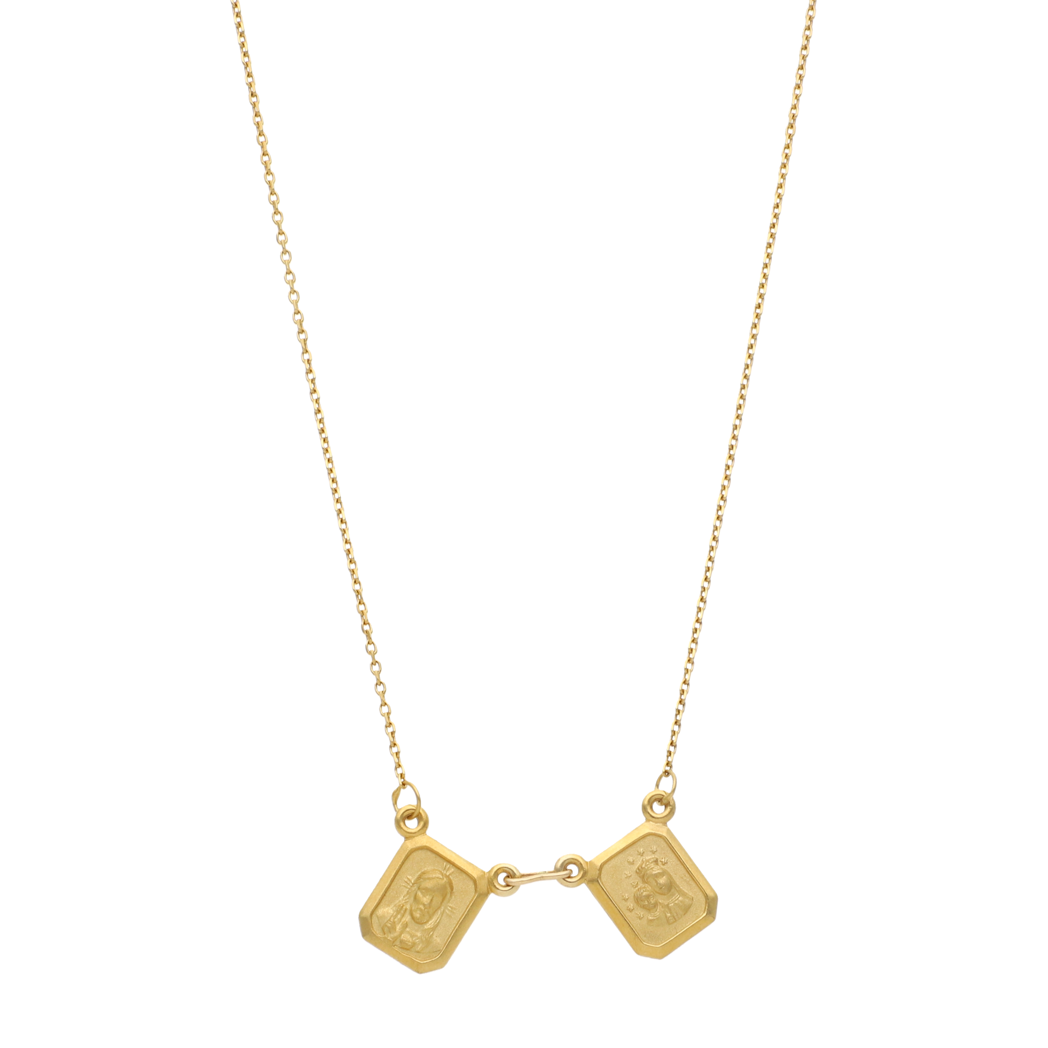 Collar escapulario cuadrado Carmen 14K