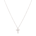 Collar cruz diamantes oro blanco 14K