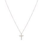 Collar cruz diamantes oro blanco 14K