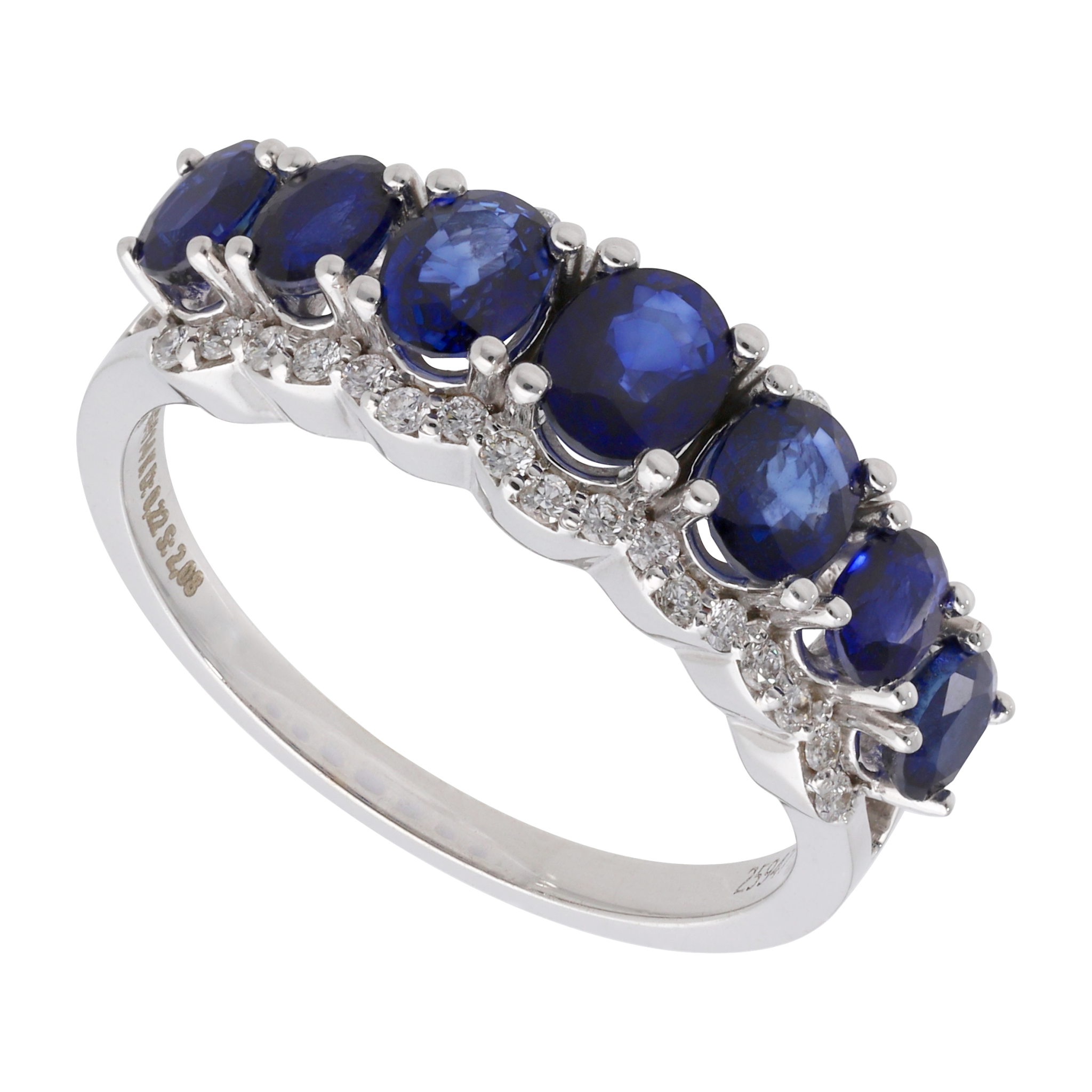 Churumbela zafiros oval y brillantes 14K