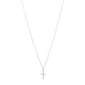 Collar cruz chica diamantes 14K