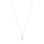 Collar cruz chica diamantes 14K