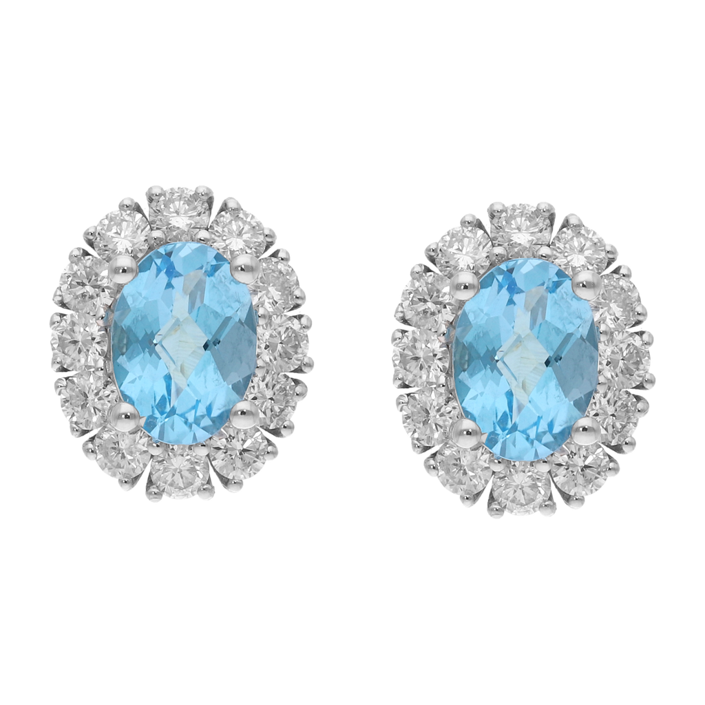 Broquel topacio y brillantes 14K