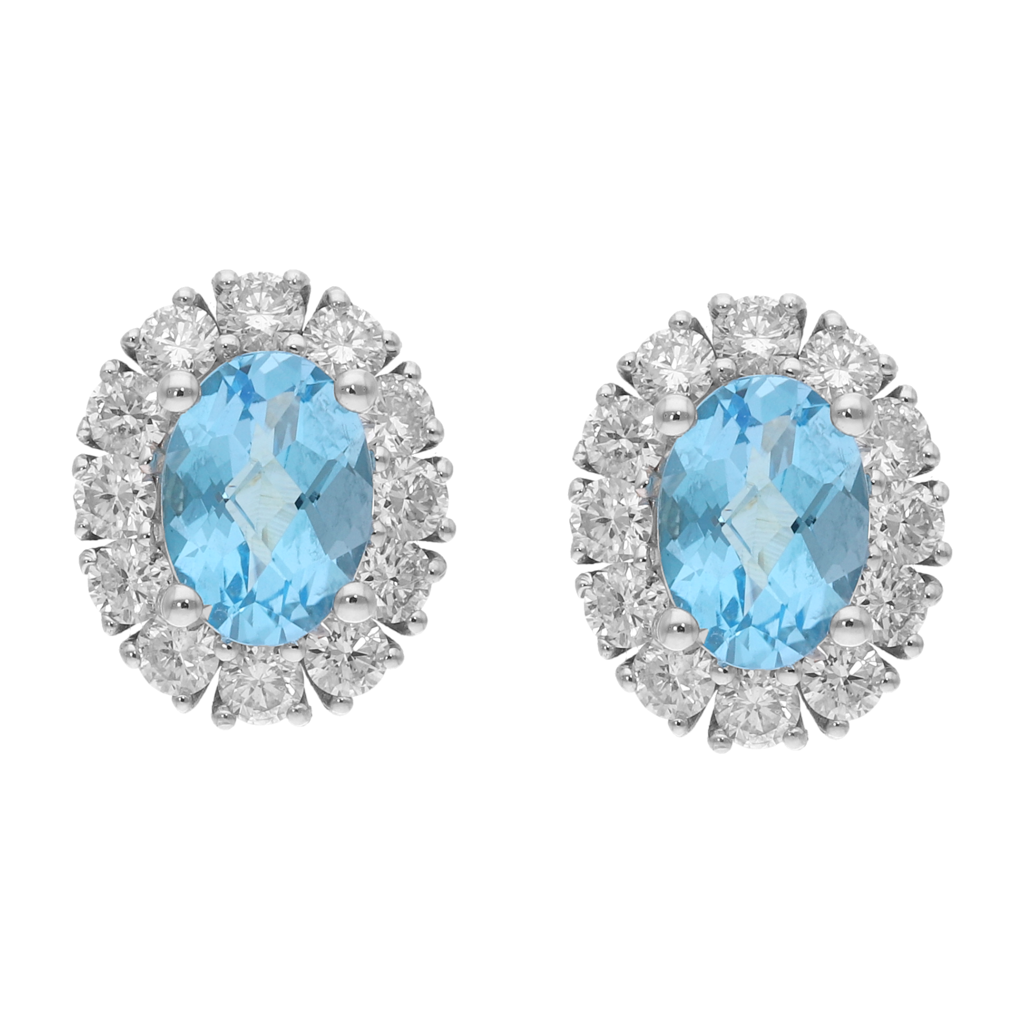Broquel topacio y brillantes 14K