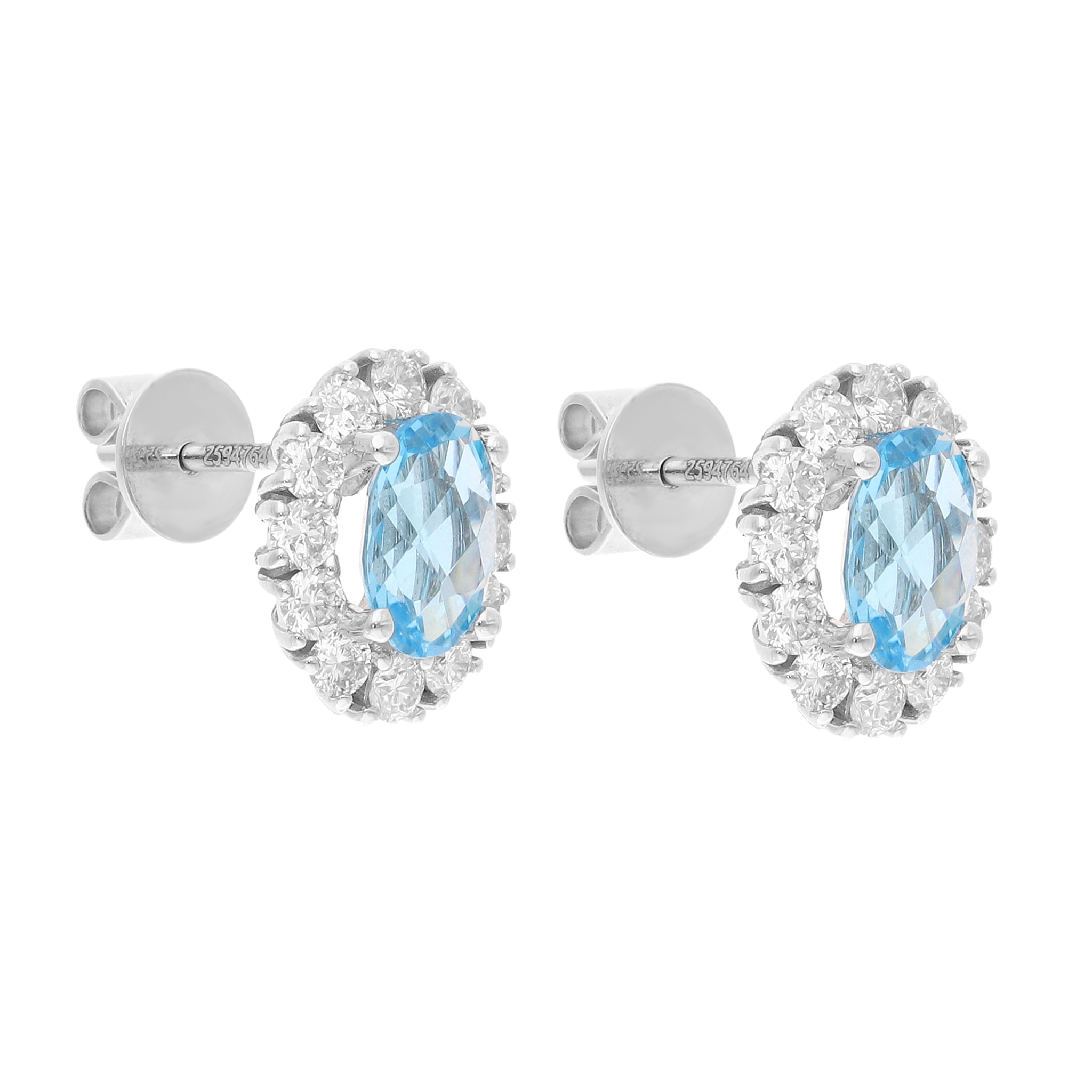 Broquel topacio y brillantes 14K