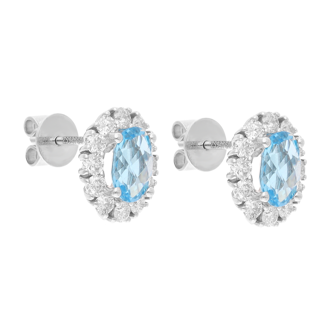 Broquel topacio y brillantes 14K