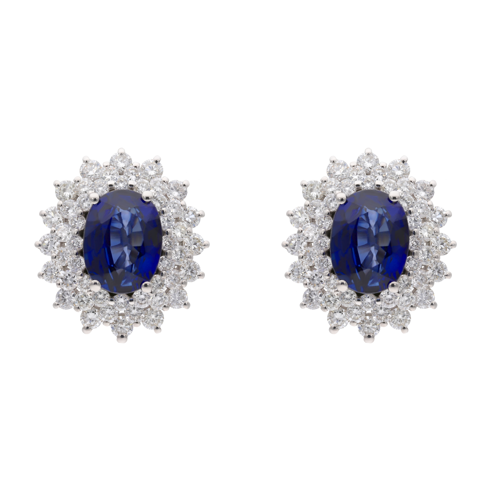 Broquel zafiro oval 3 líneas 14K