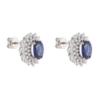 Broquel zafiro oval 3 líneas 14K