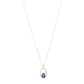 Collar dije bisel hueco zafiro gota y brillantes 14K