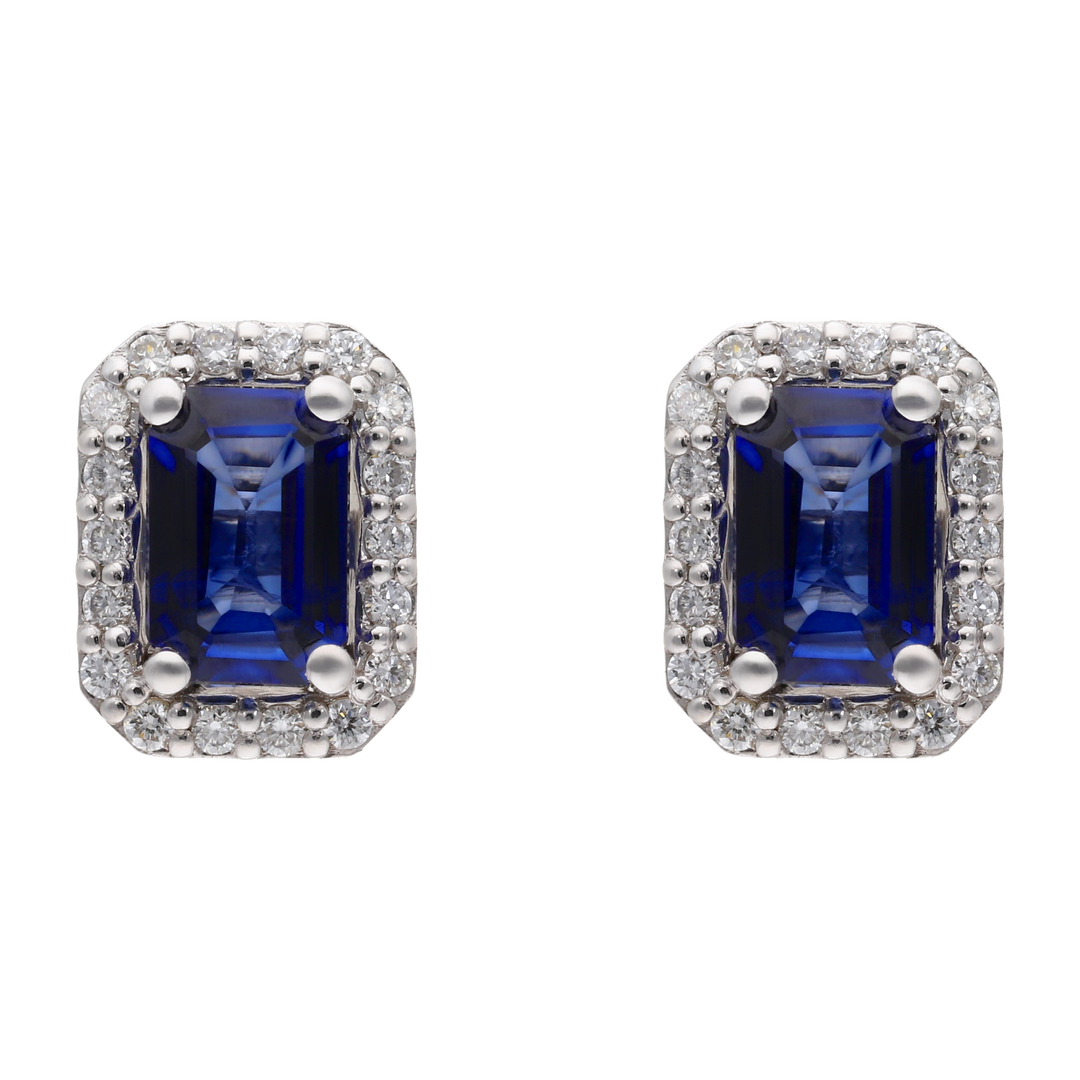 Broquel zafiro bisel brillantes 14K