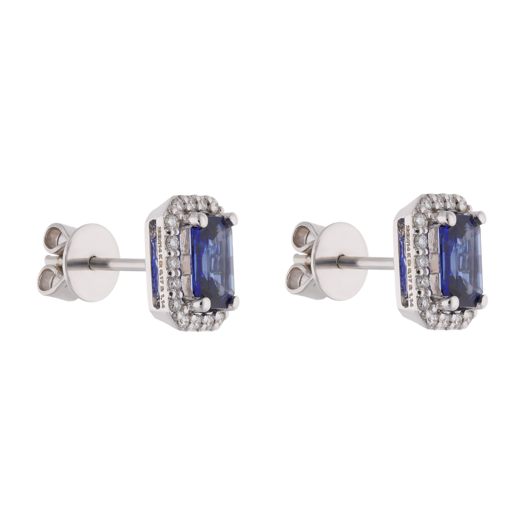 Broquel zafiro bisel brillantes 14K