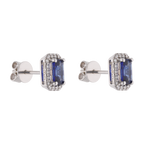 Broquel zafiro bisel brillantes 14K
