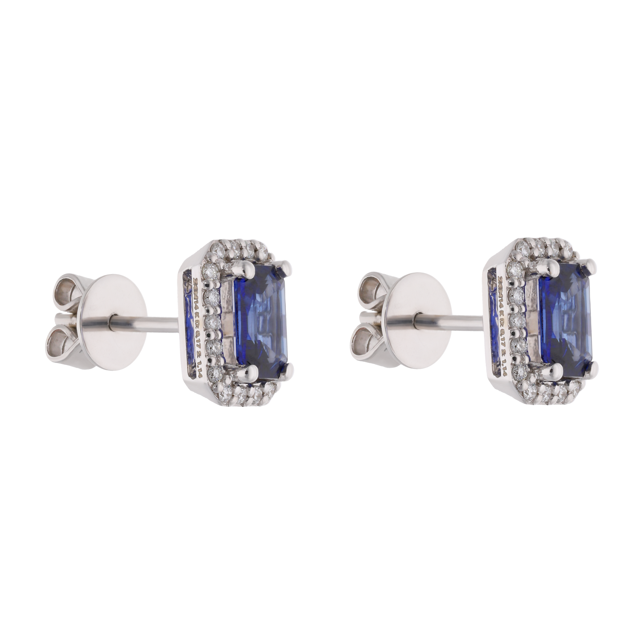 Broquel zafiro bisel brillantes 14K