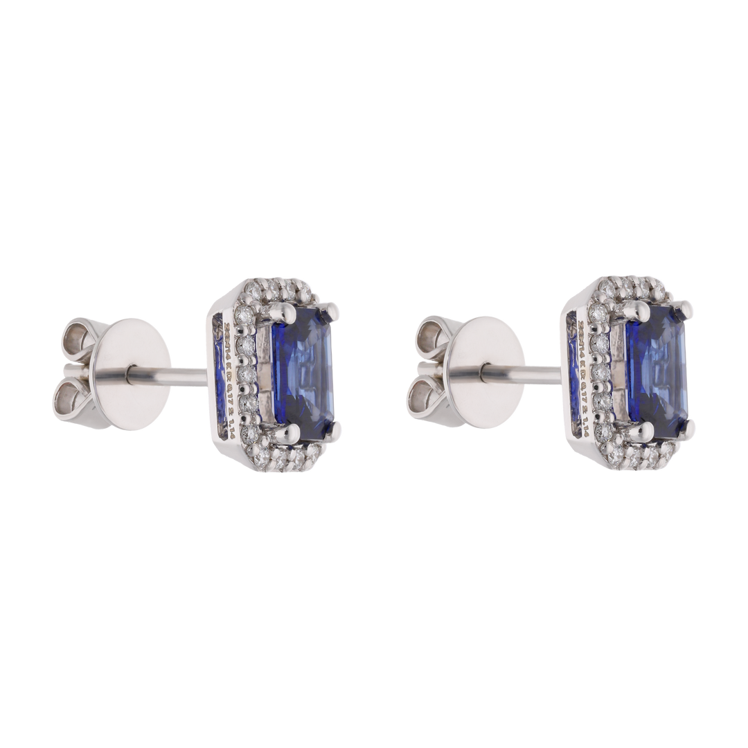 Broquel zafiro bisel brillantes 14K