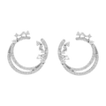 Aretes media luna diamantes 14K