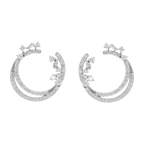 Aretes media luna diamantes 14K
