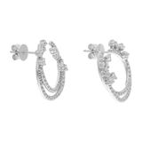 Aretes media luna diamantes 14K