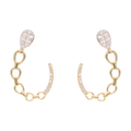 Aretes media luna eslabones 14K