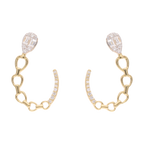 Aretes media luna eslabones 14K