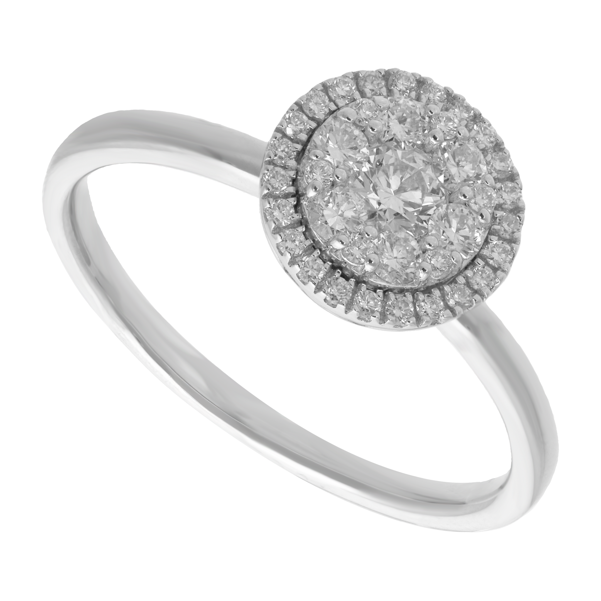 Anillo brillantes 0.44ct oro blanco 14K