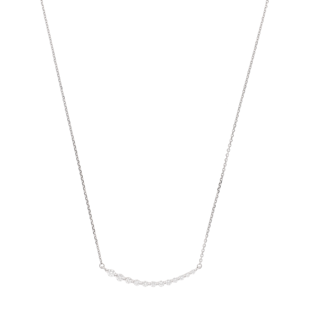Collar sonrisa diamantes oro blanco 14K