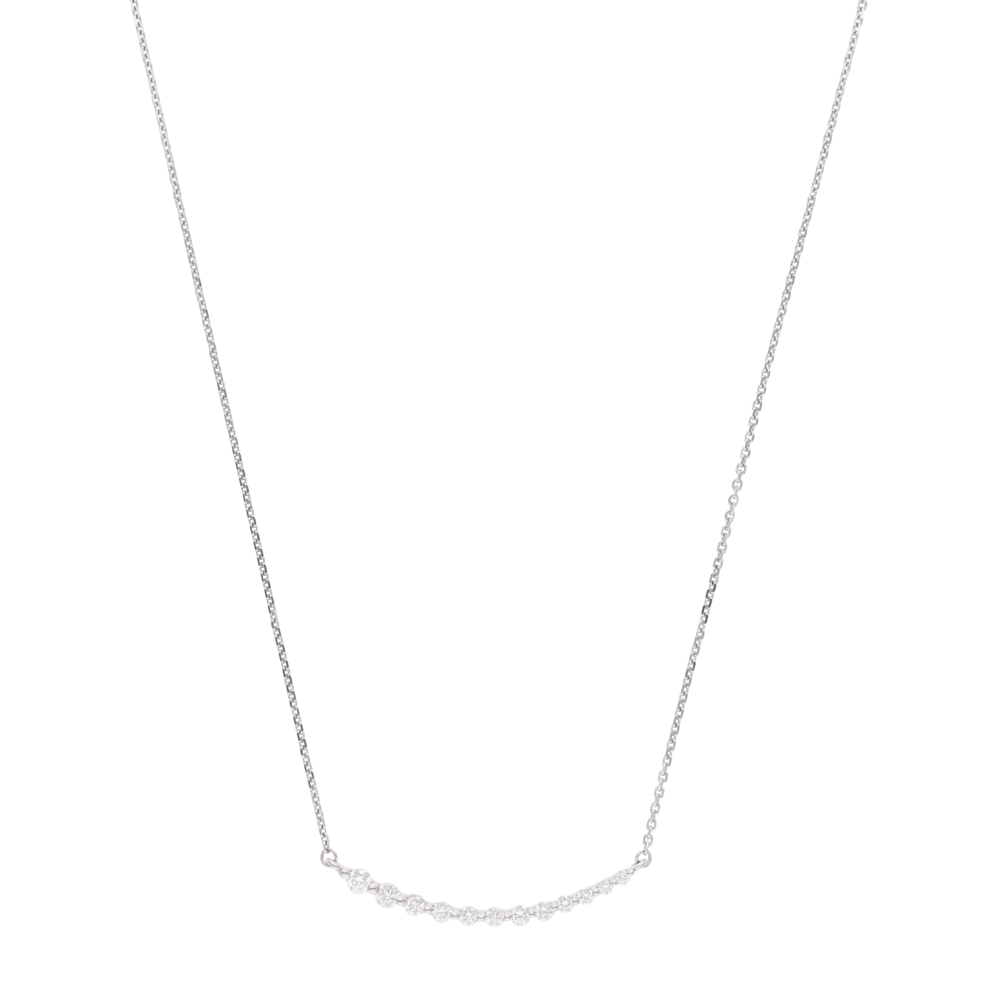 Collar sonrisa diamantes oro blanco 14K