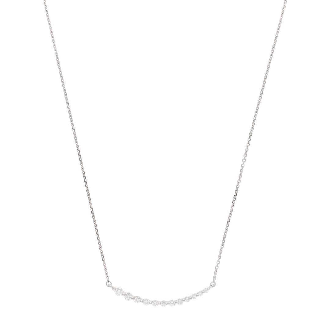 Collar sonrisa diamantes oro blanco 14K