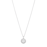 Collar dije redondo brillantes oro blanco 14K