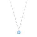 Collar topacio azul y brillantes 14K