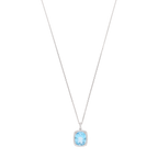 Collar topacio azul y brillantes 14K