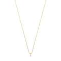 Collar brillante solitario en barra 14K